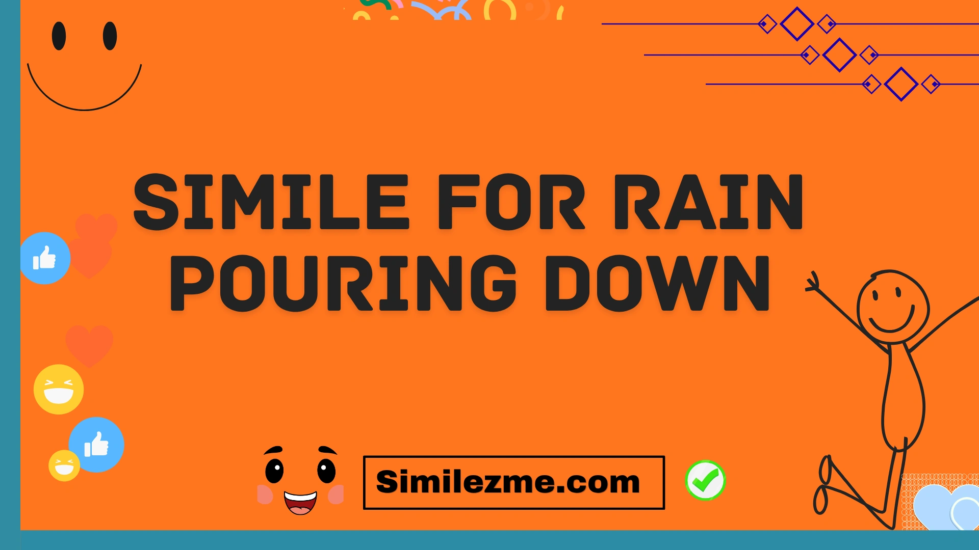 simile for rain pouring down